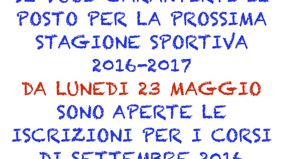 Iscrizioni settembre